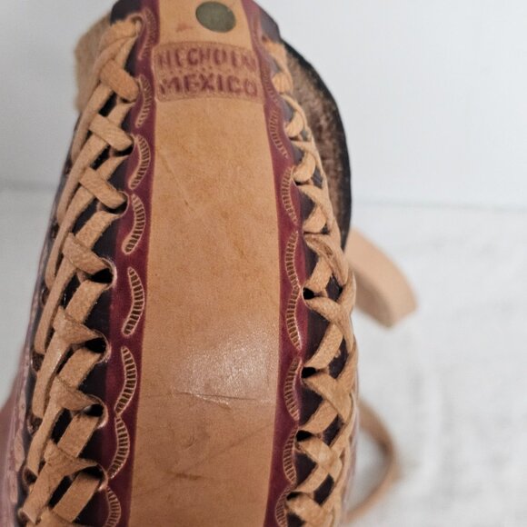 Brown Leather Mexico Mini Crossbody Boho Festival Hippie - Picture 4 of 11